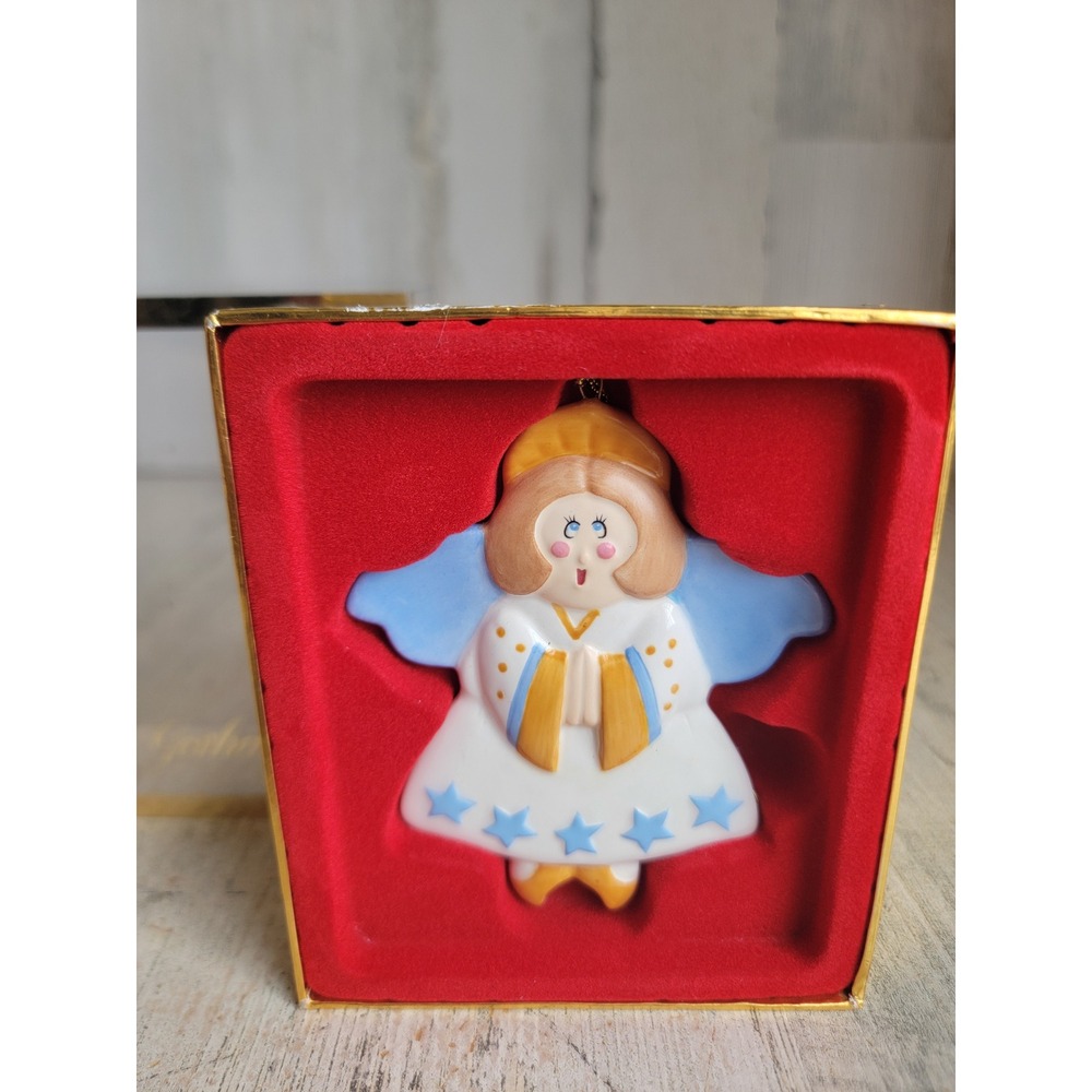 Gorham twinkle toes ceramic vintage angel cherub ornament Xmas religious